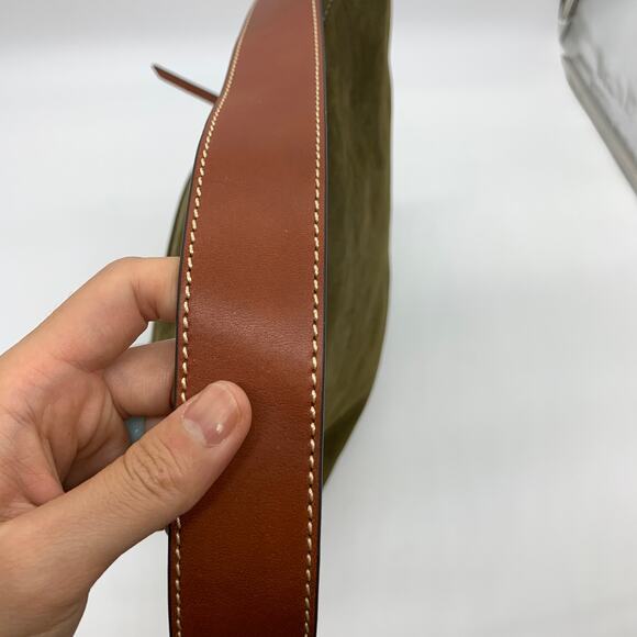 Dooney & Bourke Olive Green and Brown leather Shoulder Bag - Picture 11 of 16